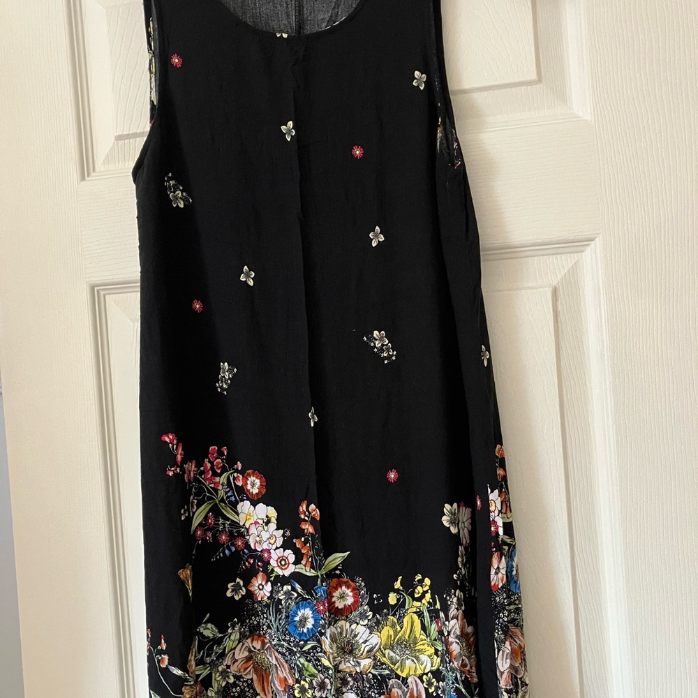Floral Black Sleeveless Dress